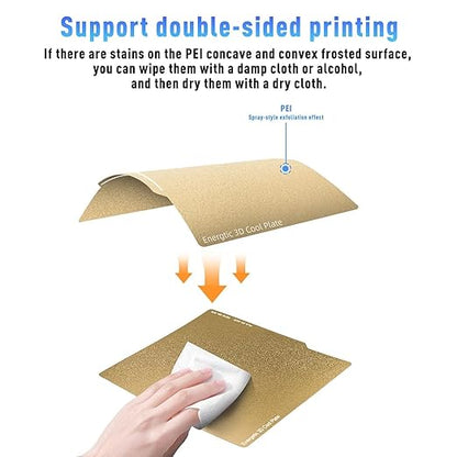 257 * 257mm 2 pcs A1 PEI Build Plate Double Sided Smooth Textured Heated Bed,Flexible Removable Spring Bed Plate for Bambu Lab A1/X1/X1C/X1E/P1P/P1S 3D Printer