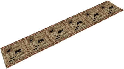 Vintage Rustic Cabin Bear Table Runner, Cottage Country Style Pine Tree Elk - Image 7
