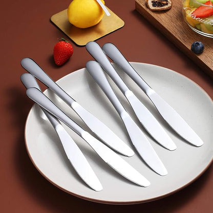 Berglander Dinner Knives Set Of 6, Stainless Steel Shiny Mirror Dinner Knife - Image 3