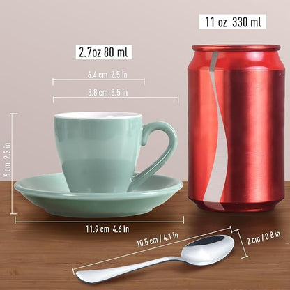 homEdge Porcelain Espresso Shot Cup Set - 80 ml / 2.67 oz - Image 8