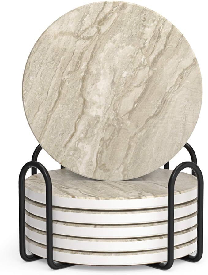 LIFVER Coasters for Coffee Table, Coasters for Drinks Absorbent, Drink Coasters by LIFVER