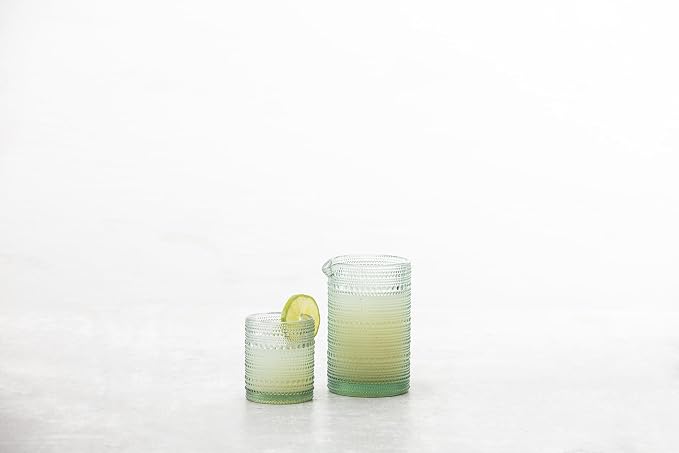 Fortessa Jupiter Hobnail Glass, 25 Ounce Mixing Hobnail Glass, Sage Green - Image 2