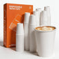 MOUMOULIFE Disposable Paper Coffee Cups 8 oz 100 Count, Leak-Proof White by moumoulife