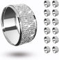 Silver Diamond Napkin Rings Set of 12, Rhinestone Napkin Holder for Dining, Table Decorations,Wedding,Bling Cloth Holder Full of Crushed Diamond,Silver Napkin Ring Party of Table Setting Home Décor