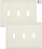 2-Pack Triple Toggle Light Switch Cover Plate, Pearls Decorative Switch Plate Covers, Light Almond 3 Gang Metal Wall Plate, Corrosion Resistant