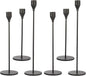 Set of 6 Black Taper Candle Holders Decorative Candlestick Holder for Home Decor, Wedding, Dinning, Party, Anniversary (Black)