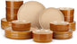 vancasso ONION Ceramic Plates and Bowls Sets, 24 Pieces Brown Dinnerware Sets by vancasso