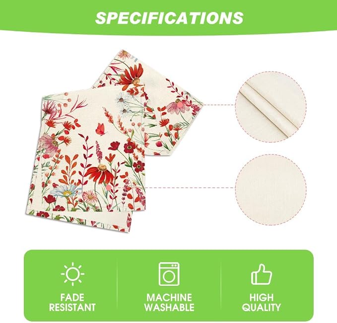 Artoid Mode Orange Daisy Flowers Floral Leaves Summer Table Runner, Spring - Image 5