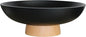 Modern Resin Pedestal Bowl – Large Fruit Bowl for Kitchen Counter, Catch All Bowl for Entryway Table, Stylish Key Bowl & Dining Centerpiece, Black
