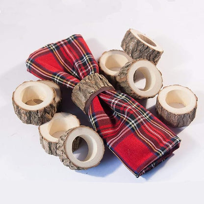Handcrafted Rustic Wooden Napkin Rings Wood Napkin Holder - Image 7