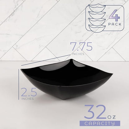 PLASTICPRO Disposable Square Serving Bowls, Party Snack or Salad Bowl, Plastic - Image 7
