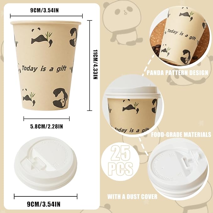 12 OZ 25 Pack Disposable Cups Paper Coffee Cups - Image 3