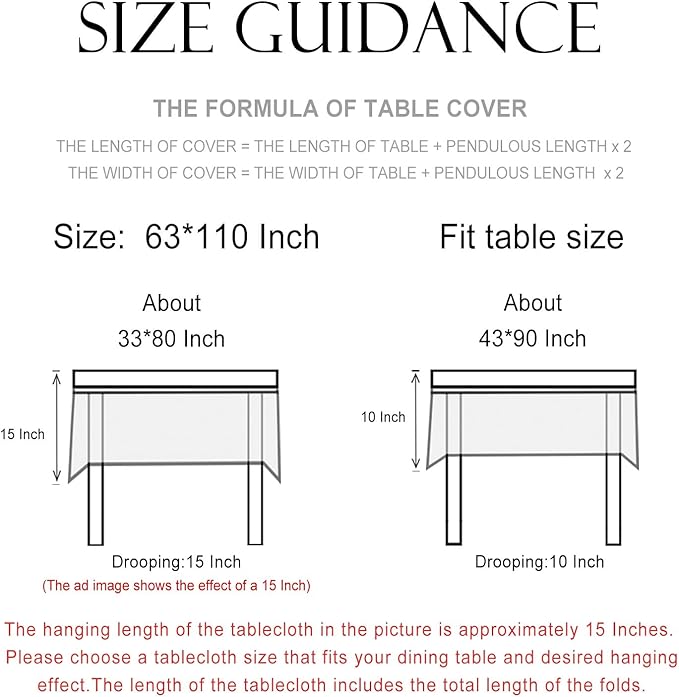 patdrea Designer Linen Vintage Blue Rectangle Tablecloth,Leaves Pattern Anti-Wrinkle Floral Extra Long Table Cloth,French Table Cover for Kitchen Dining,Thanksgiving,Party,63"x110"-Ivar B