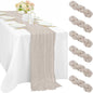 6 Pcs Cheesecloth Table Runner 10FT Rose Brown Runner by Sunnyline