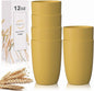 Wrova Wheat Straw Cups 6 PCS Good Alternative to Plastic Reusable Cups 12 oz by WROVA