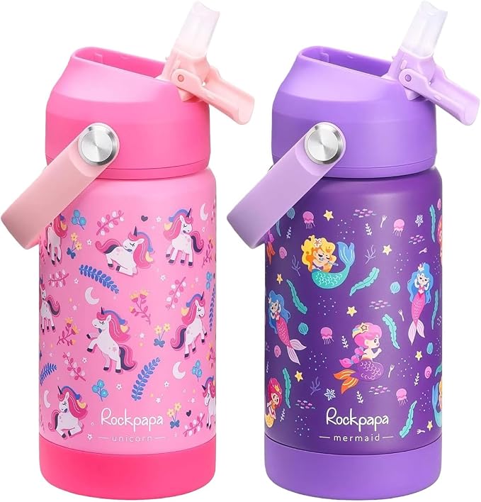 rockpapa 2 Pack Kids Insulated Water Bottle by rockpapa