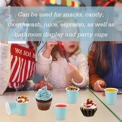 Wuadua 50 Pack 3 oz Blue Espresso Paper Cups - Sturdy and Leak-Proof for Parties, Events, Office, Home Use Disposable Mouthwash Cups - Ideal for Hot/Cold Drinks, Smooth Rim Design, Eco-Friendly