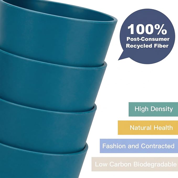 Wrova Wheat Straw Cups 6 PCS Good Alternative to Plastic Reusable Cups 12 oz - Image 5