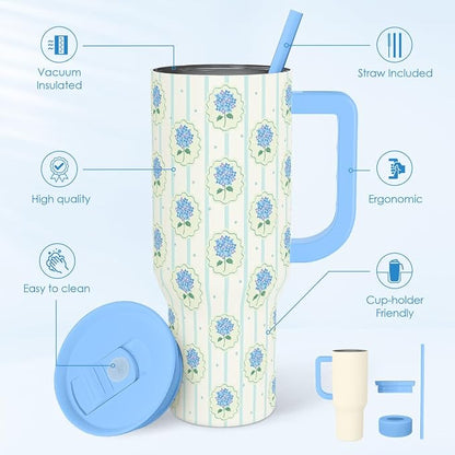 SANDJEST Hydrangea 40oz Tumbler - Image 2