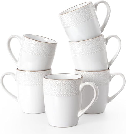 famiware Eden Coffee Mugs Sets of 6, 12 oz Ceramic Stoneware Mug Cup Set | by Famiware
