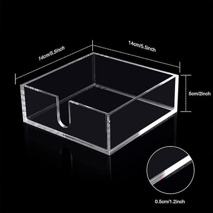 Acrylic Cocktail Napkin Holder for Table, Clear Beverage Napkin Holder Square Rectangle for Dinner, Kitchen, Bathroom, Restaurant, Bar (4 Pieces, 5.5 x 5.5 Inch)