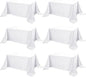 6-Pack White Tablecloths for Rectangle Tables, 90 x 156 Inches, Stain-Resistant Polyester Fabric for 8 Foot Tables - Washable Table Covers for Weddings, Banquets, Birthday Parties, Events