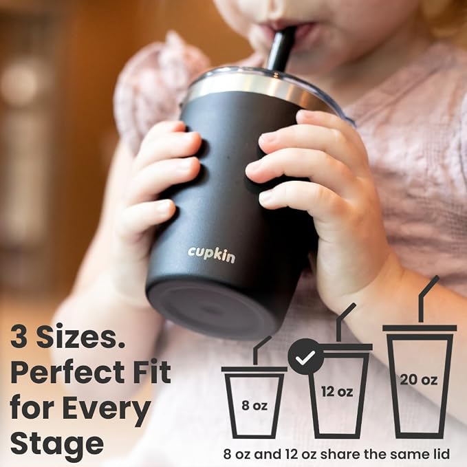 CUPKIN Toddler Tumblers, The Original 12 oz Stackable Stainless Steel Cups - Image 6