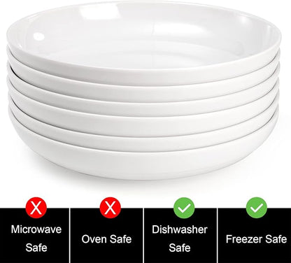Fasmov Melamine Pasta Bowls, 6 Pack 9 inches 30 Oz Large Salad Serving Bowls - Image 3