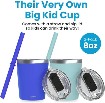 CUPKIN Sippy Cup for 1 Year Old, The Original Stackable 8 oz Stainless Steel - Image 2