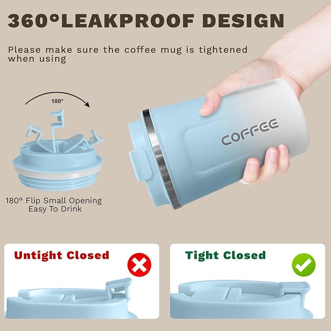 SPLMIFA Travel Coffee Mugs Leak-Proof, Reusable Coffee Cups - Image 5