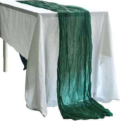 Efavormart 10ft Hunter Emerald Cheesecloth Table Runner - Image 7