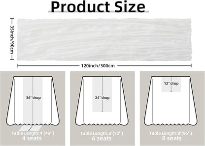 White Cheesecloth Table Runner Wedding Bridal Decorations Boho Decor | 35x120 - Image 2