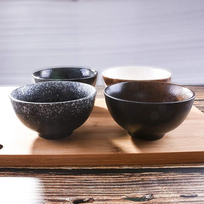 Japanese Style Rice Bowl Set of 4, Creative Ceramic Small Bowls, Reactive Kiln - Image 7