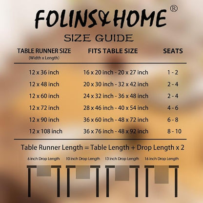 FOLINS&HOME Gold Waterproof Decorative Table Runner 72 Inches Long | 210GSM - Image 6