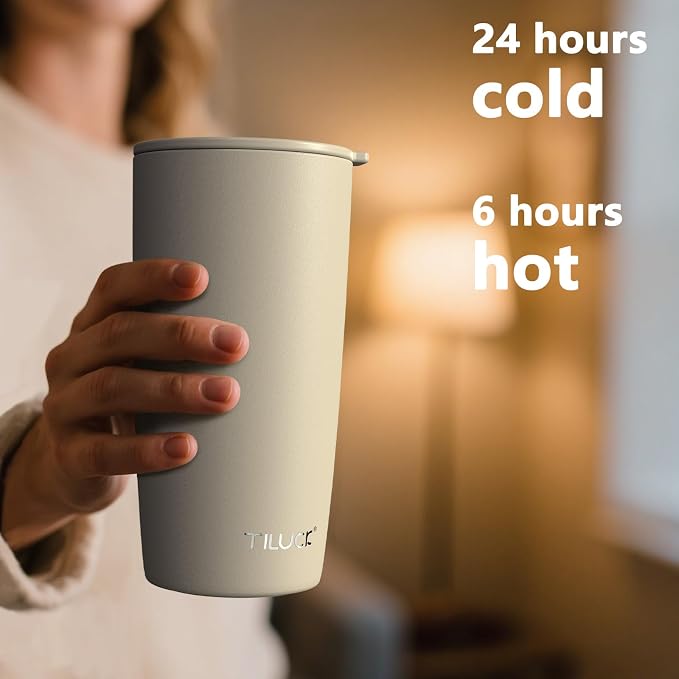 TILUCK 20 oz Insulated Coffee Tumbler - Image 3