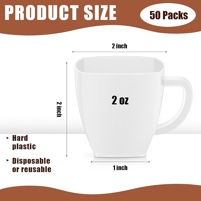 Amyhill 50 Pcs Mini Disposable Tea Cups - Image 2