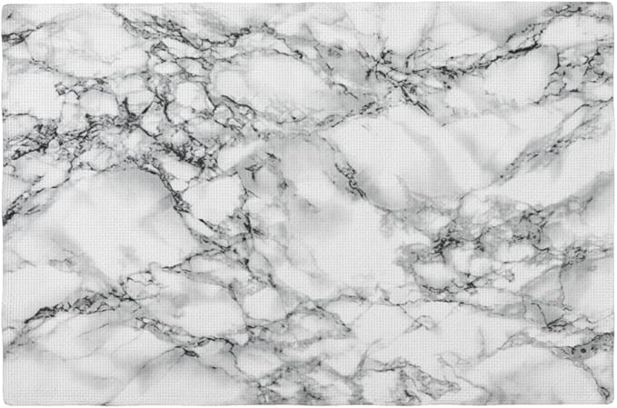 Fiokroo Black and White Marble Placemats Set of 4 Table Mats Table Tableware by Fiokroo