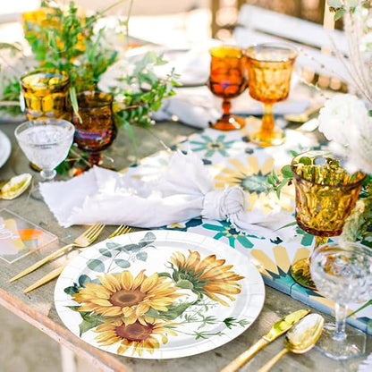 WRAPAHOLIC 25Pcs Sunflower Paper Plates - Image 4