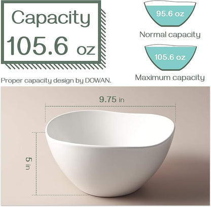 DOWAN Large Mixing Bowls, Ceramic Serving Bowls, 3.2 Quart Deep Salad Bowls - Image 3