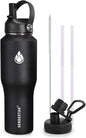 SENDESTAR Water Bottle 32oz, 2 Lids, Wide Mouth Stainless Steel Vacuum by Sendestar