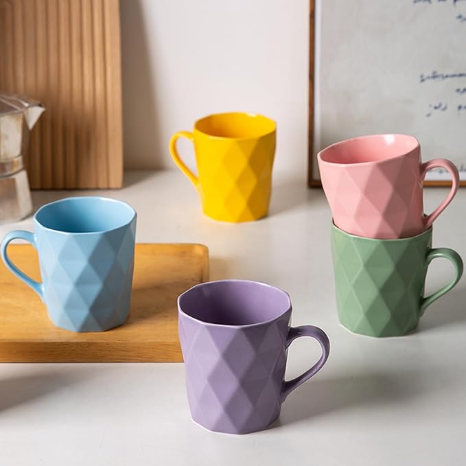 11 Ounce Porcelain Mugs, Tea and Cocoa Mug Set - Image 4
