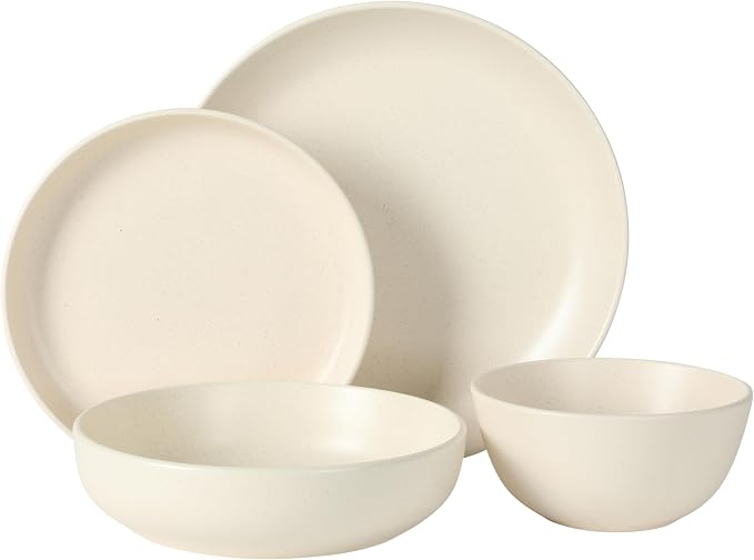Gibson Elite Leeds Court Plates and Bowls Sets, 16-Piece Stoneware Dinnerware - Image 7