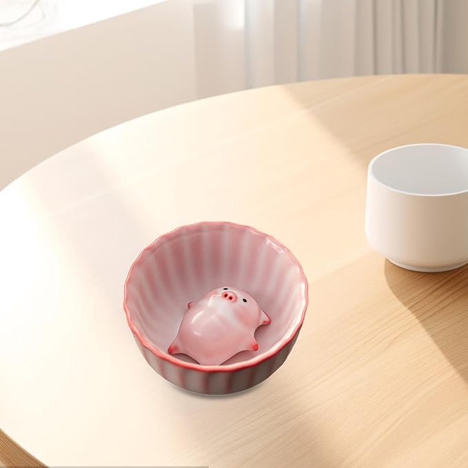 Ceramic Tea Cup and Piggy Miniature Figurine Traditional Porcelain Teacup - Image 6