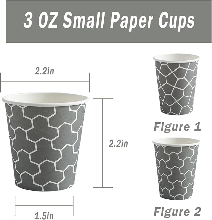 600 Pack 3oz Bathroom Paper Cups, Disposable Dixie Mini Cups | Leak-Proof - Image 2