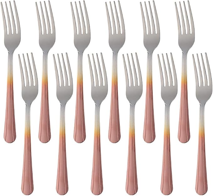 12 Pieces Dinner Fork, Stainless Steel Silverware Forks, 7.1 Inches Metal Fork by KitchenDining