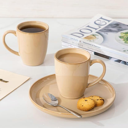 vancasso PLAYA Ceramic Coffee Mug Set of 6, 12 Oz Tea Cups - Image 6