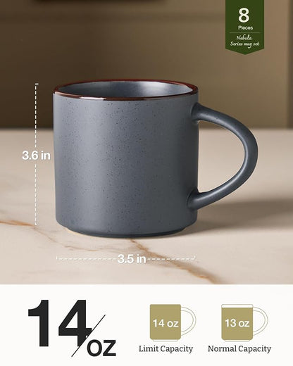 famiware Coffee Mugs Set of 8, Nebula 14oz Coffee Mugs Ceramic Cup Set | - Image 4