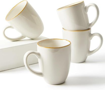 Pokini Coffee Mug 15 oz, Ceramic Coffee Mugs Set of 4, Reactive Glaze Mug by Pokini