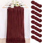 8 Pack Burgundy Cheesecloth Table Runner 10ft Sheer Gauze Events Decor | by MLMC
