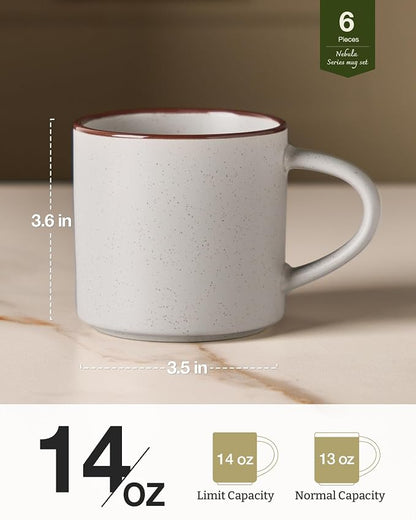 famiware Coffee Mugs Set of 6, Nebula 14oz Coffee Mugs Ceramic Cup Set | - Image 5